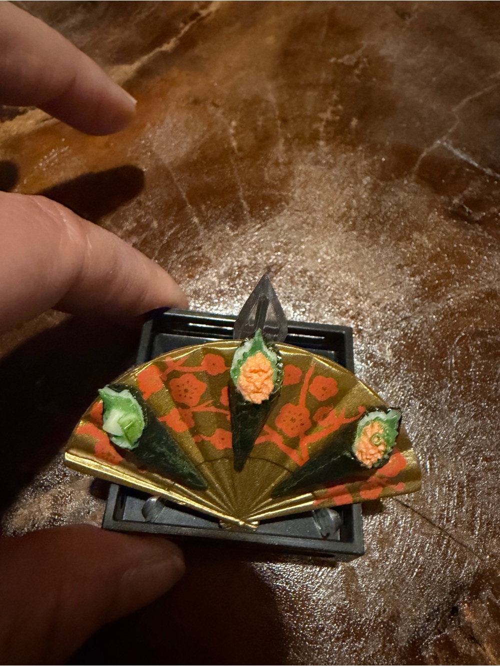 Decorative Gold and Green Fan Napkin Holder